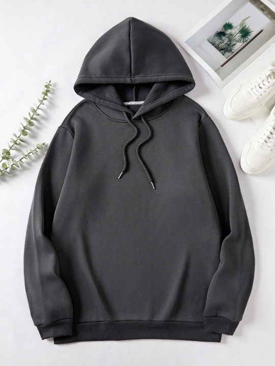 Men's Solid Color Drawstring Hoodie