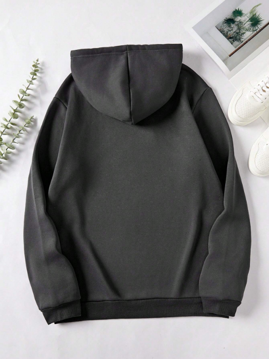 Men's Solid Color Drawstring Hoodie
