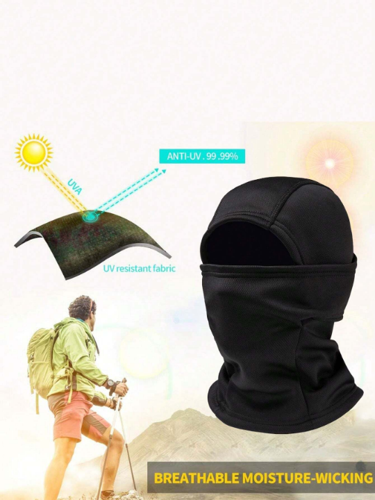 1pc Unisex Balaclava Hat With Face Mask, Sun Protection And Breathable, Suitable For Spring And Summer Outdoor Travel, Cycling, Hiking