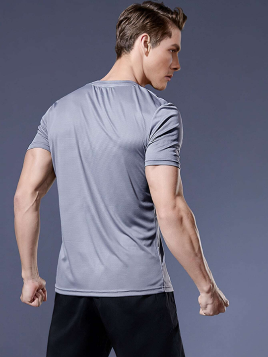 2pcs/Set Men's Sports Quick Dry T-Shirt And Loose Breathable Gym Running Clothes Gym Clothes Men Basic T Shirt