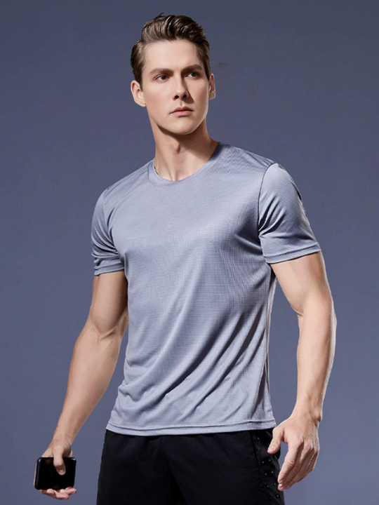 2pcs/Set Men's Sports Quick Dry T-Shirt And Loose Breathable Gym Running Clothes Gym Clothes Men Basic T Shirt