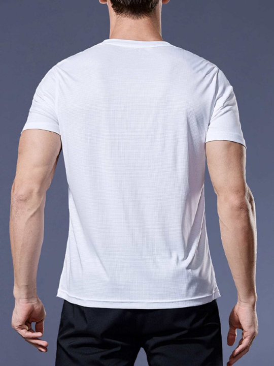 Men's 2pcs/Set Quick-Dry Sports Suit, Including Loose-Fit Workout T-Shirt And Breathable Running Top Gym Clothes Men Basic T-Shirt