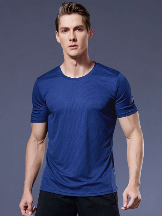 Men's 2pcs/Set Sports Apparel Quick-Dry T-Shirt And Breathable Loose Fitness Running Clothes Gym Clothes Men Basic T Shirt