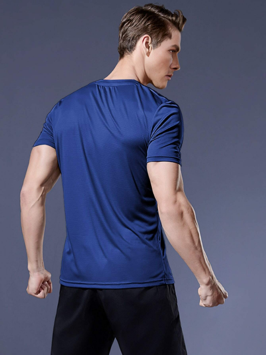 Men's 2pcs/Set Sports Apparel Quick-Dry T-Shirt And Breathable Loose Fitness Running Clothes Gym Clothes Men Basic T Shirt