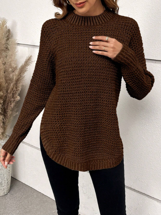 Solid Colored Raglan Sleeve Sweater