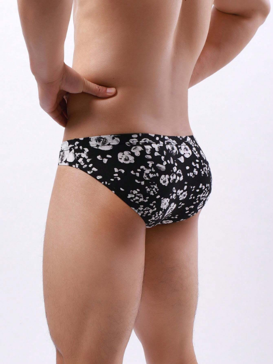 New Arrival Printed Men's Low-Rise Polyester Trunks, Stylish Men's Triangle Underwear