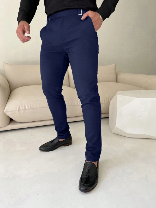 Manfinity Mode Men's Solid Color Slim Fit Pants