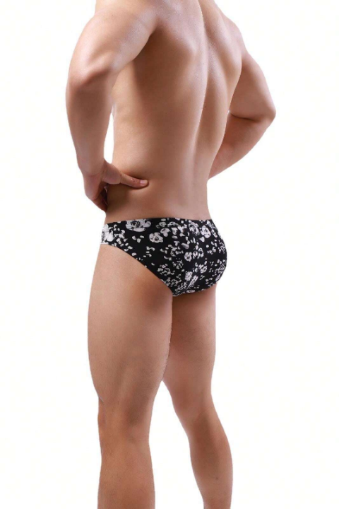 New Arrival Printed Men's Low-Rise Polyester Trunks, Stylish Men's Triangle Underwear