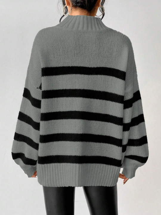 Essnce Striped Drop Shoulder Sweater