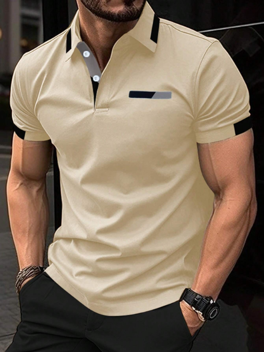 Manfinity Homme Men Contrast Trim Polo Shirt