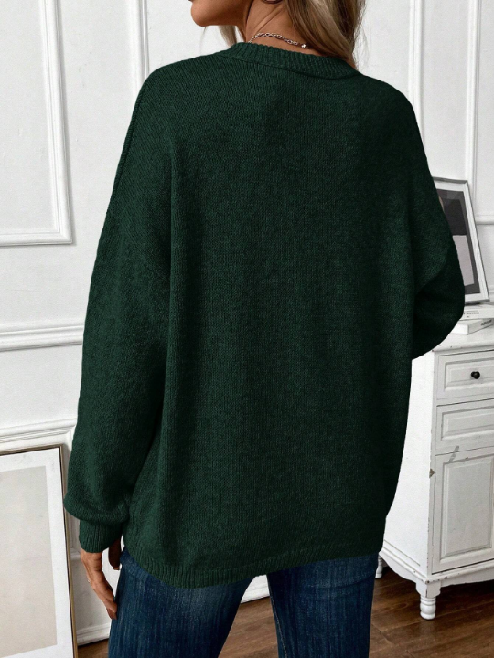 LUNE Solid Drop Shoulder Sweater