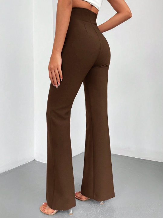 Solid Flare Leg Pants