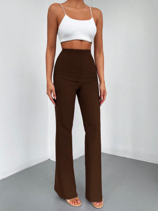 Solid Flare Leg Pants