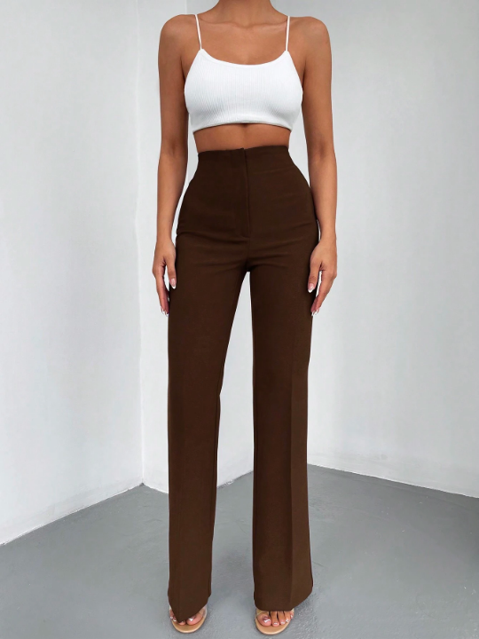 Solid Flare Leg Pants