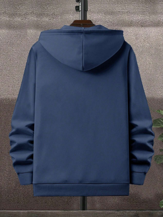 Cottnline Men's Zipper Front Drawstring Hoodie