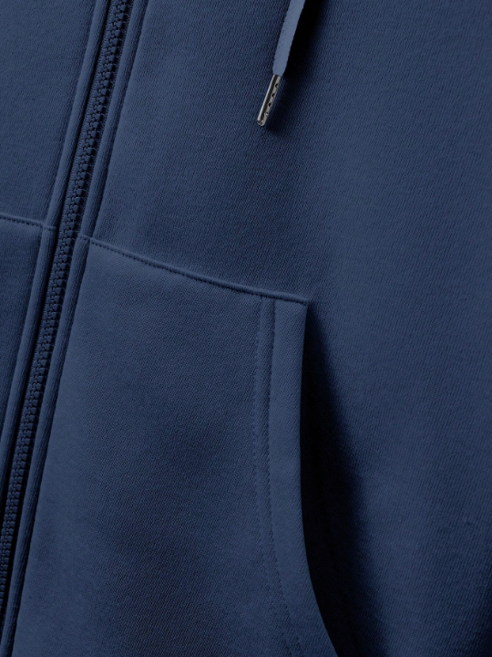 Cottnline Men's Zipper Front Drawstring Hoodie