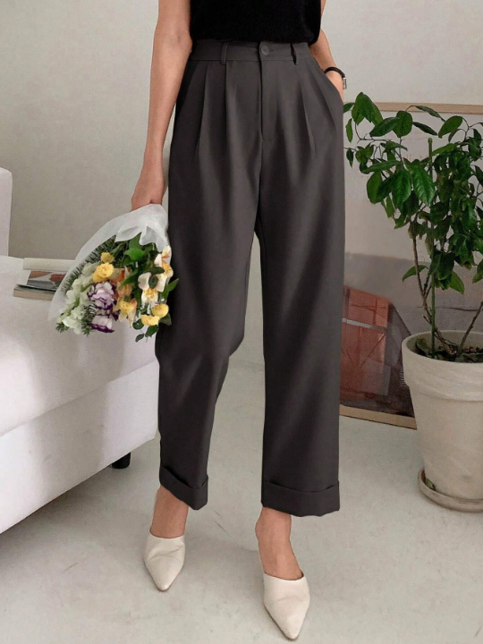 DAZY Ladies' Cuffed Straight Leg Pants