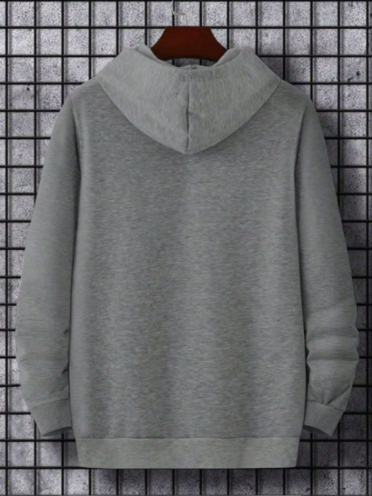 Manfinity Homme Extra Loose-Fit Men's Hoodie With Letter Print And Adjustable Drawstring