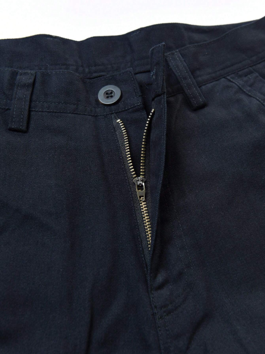 Men's Solid Color Flap Pocket Pants