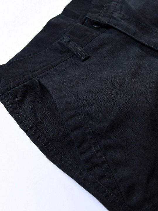 Men's Solid Color Flap Pocket Pants