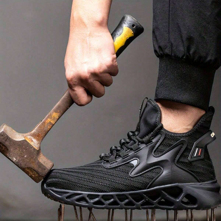 Men's Steel Toe Work Safety Shoes Proof Anti-skid Work Boots Lightweight Breathable Industrial Construction Sneakers