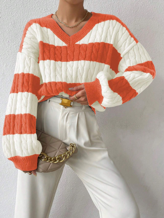 Essnce Women's Striped Pullover Sweater