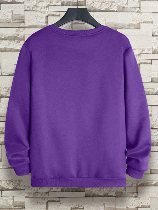 Solid Color Long Sleeve Men's Sweatshirt