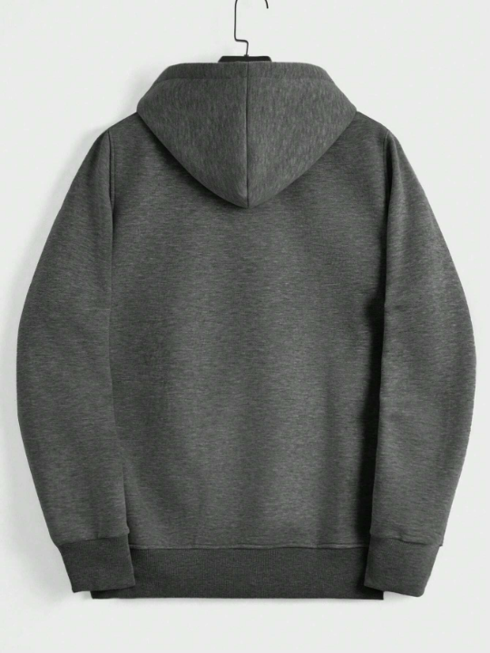 Cottnline Men Zip Up Drawstring Hoodie Without Tee