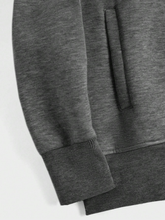 Cottnline Men Zip Up Drawstring Hoodie Without Tee