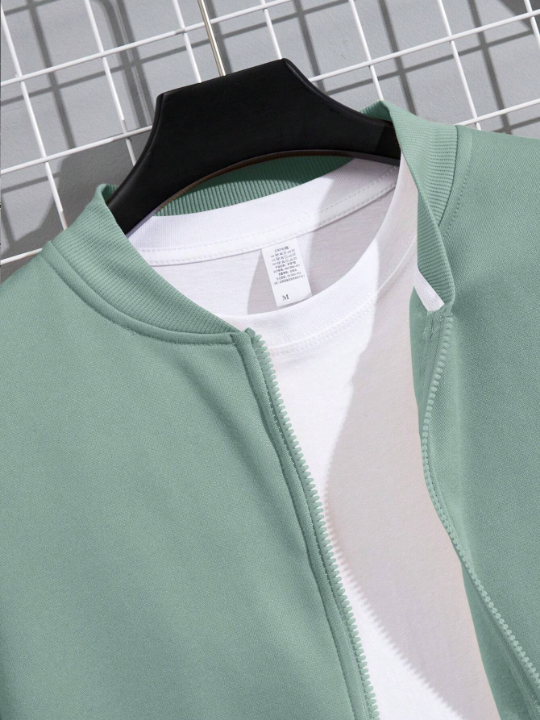 Men's Zip Fly Baseball Collar Sweatshirt