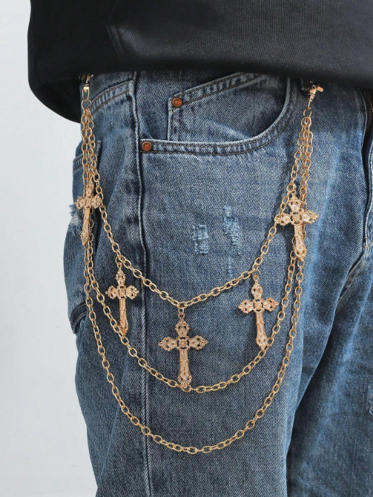 1pc Men's Multi-layered Pants Chain