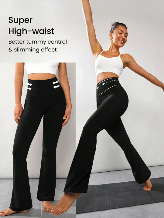 GLOWMODE 31" FeatherFit Ultra-High-Waisted Curved Seam Flared Leggings