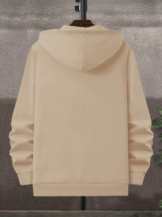 Cottnline Men Zip Up Drawstring Hoodie Without Tee