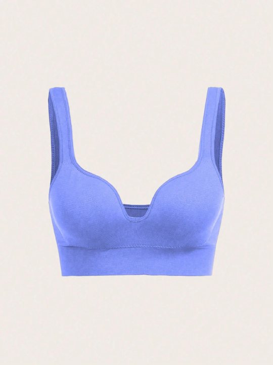 Yoga Basic 2pcs Solid Color Hollow Out Neck Sports Bra