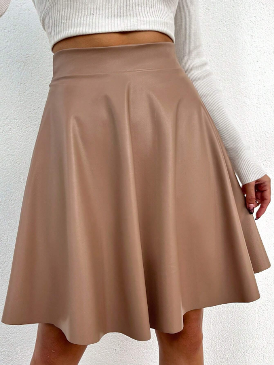 Women's Solid Color A-line Mini Skirt