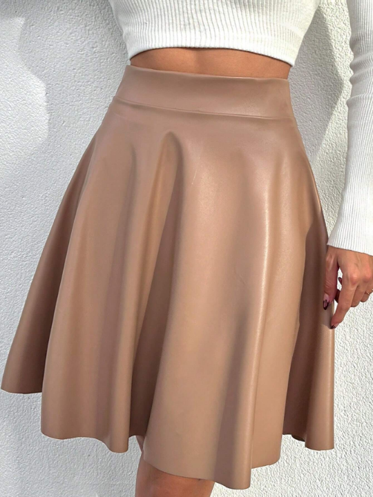 Women's Solid Color A-line Mini Skirt