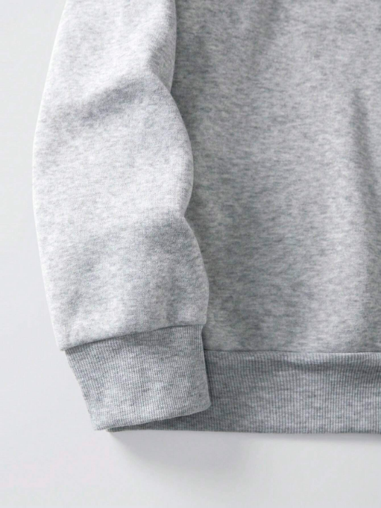 Men's Solid Color Half Zipper Hooded Sweatshirt