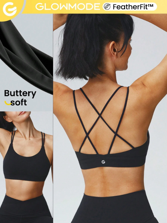 GLOWMODE FeatherFit Strappy Back Sports Bra