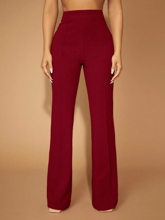 SXY Solid High Waist Flared Long Pants