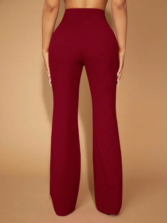 SXY Solid High Waist Flared Long Pants