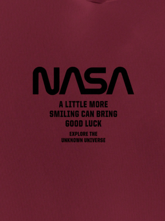 Cottnline Men's Slogan Printed Hooded Drawstring Fleece Sweatshirt