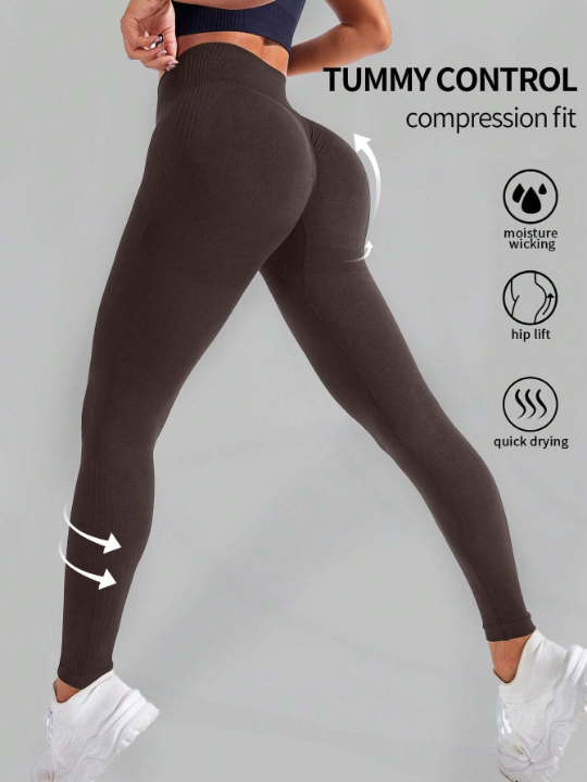 Yoga Basic Seamless Wide Waistband Sports Leggings