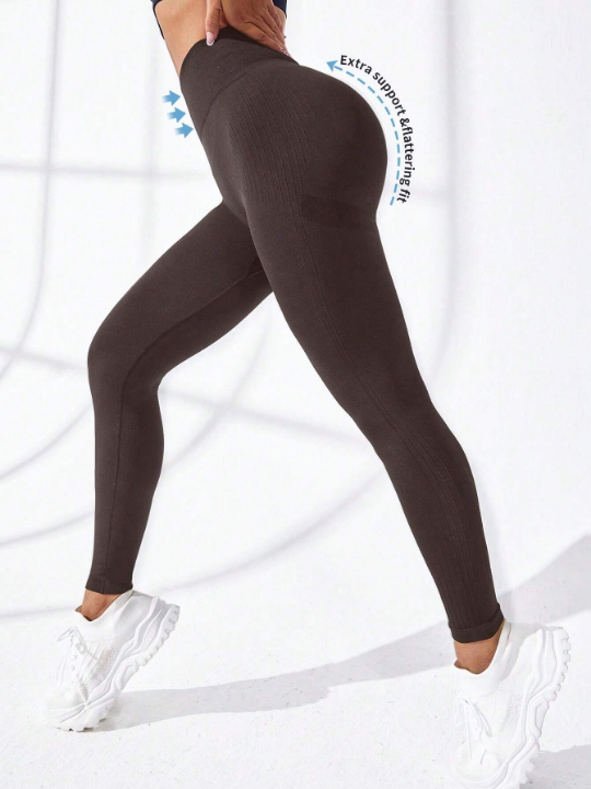 Yoga Basic Seamless Wide Waistband Sports Leggings