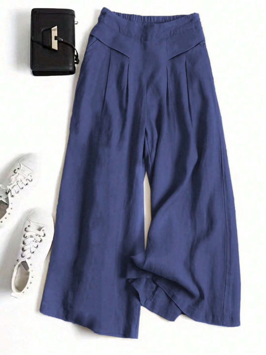 Solid Wide Leg Pants