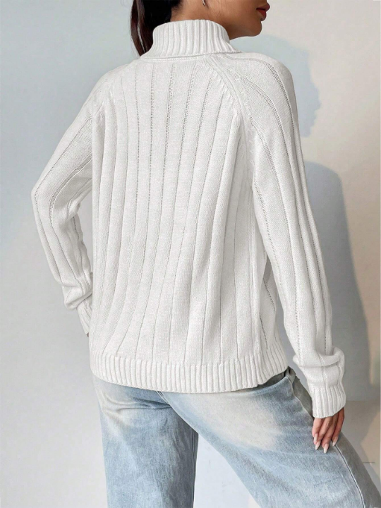 Wide Ribbed Turtleneck Sweater