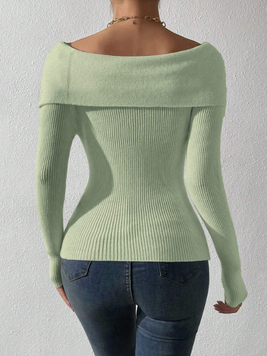 Priv Ladies' Sexy Versatile Solid Sweater