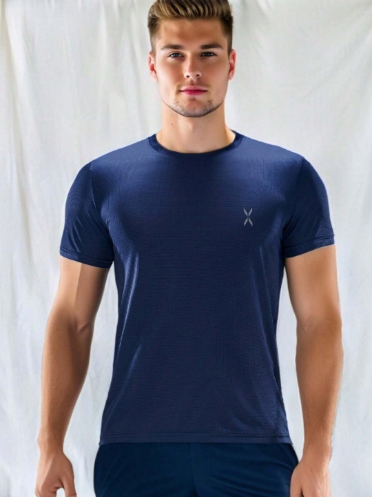 Men's Quick-Dry Fitness Running Clothes, Casual Stylish Sports Suit, T-Shirt Gym Short Sleeves Shirt Ultrathin Gym Clothes Men Basic T Shirt