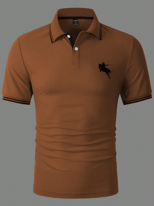 Manfinity Men's Horse And Figure Printed Polo Shirt