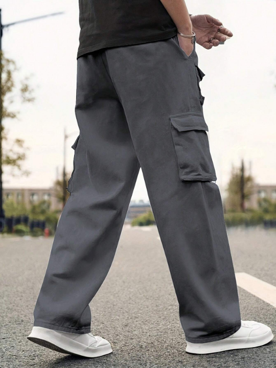 Men Flap Pocket Side Cargo Pants