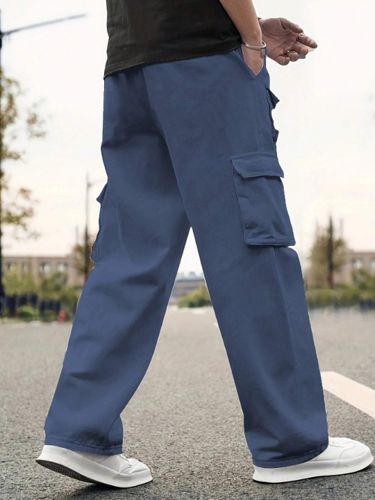 Men Flap Pocket Side Cargo Pants